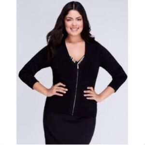 Lane Bryant Bandage Zip Cardigan Black 18/20